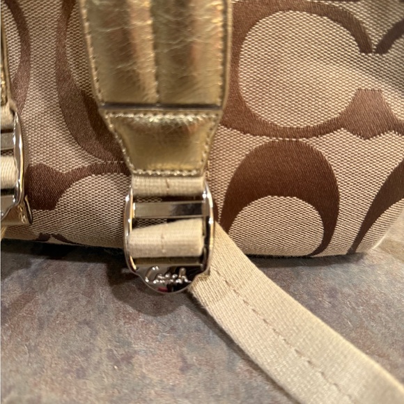 Coach Bag Vintage Y2K Signature Logo Brown and Tan Monogram Backpack - Picture 8 of 11